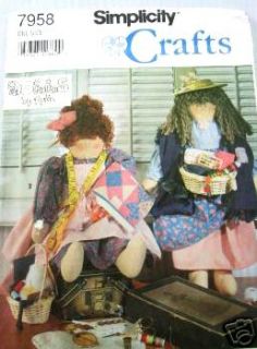 simplicity 7958 quilter peddler dolls by ruth pattern time left