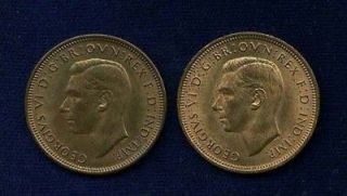 ENGL​AND GEORGE VI HALF PENNY COINS1941, 1950
