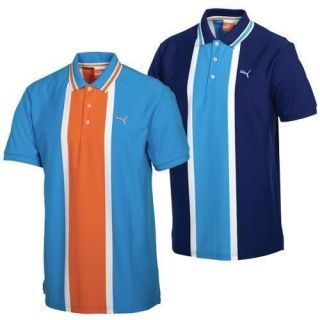 new men s puma vertical colorblock polo shirt 2 colors