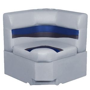 DeckMate 28x28 CLASSIC Pontoon Boat Corner Bench Seats Gray/Blue 