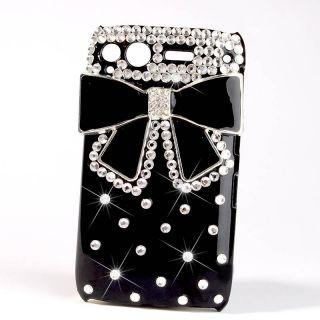   Bling Bow Diamond Black Hard Case Cover For HTC Desire S S510e G12