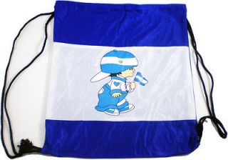 El Salvador Flag Colors Lil Soccer Boy Cinch Drawstring Bag