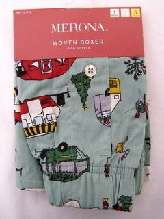   Shorts New Sm 28 30 Merona Underwear Woven 100% Cotton Camper Print