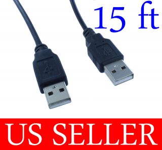 15Ft 15FEET USB2.0 Type A Male to Type A Male Cable Cord Black(U2A1 A1 