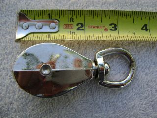INCH CHROME & BRASS PULLEY BLOCK BOAT SHIP TACKLE