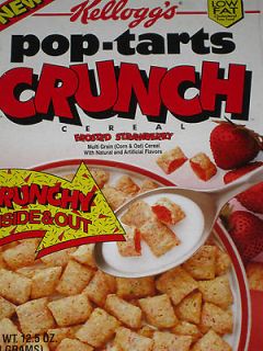 CEREAL BOX 1995 Kelloggs New POP TART CRUNCH Cereal Frosted 