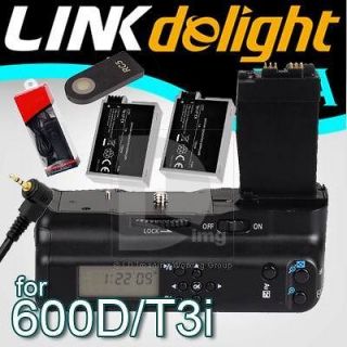   LCD Timer Battery Grip For Canon EOS 550D 600D T2i T3i DSLR Camera New