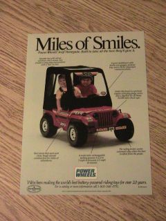   OF SMILES ADVERTISEMENT JEEP POWER WHEELS AD BOY GIRL PLAY RENEGADE