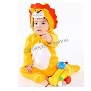 Baby Kids Boys Girls Animal Lion Character Costume Fleece Hooded 