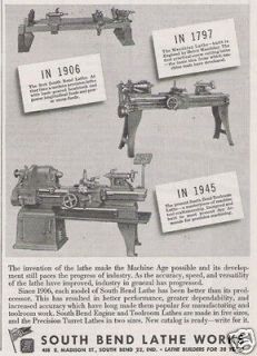 1945 south bend lathe works machine age industry ad time