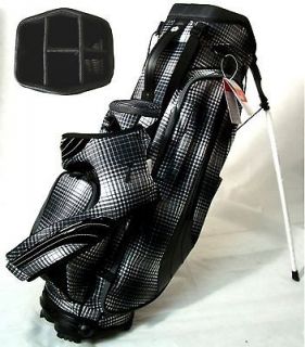 NEW Puma Golf Formation Stand / Carry Bag 5 way Top Black Plaid Retail 