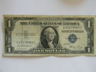 1935E One (1) Dollar Silver Certificate G Series Blue Seal Note
