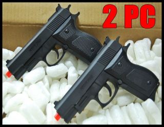 Double 2 X AIRSOFT GUN black 6mm dual combat handguns spring PISTOL 