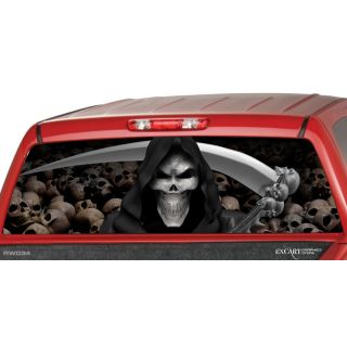 grim reaper skulls rear window graphic tint decal truck time