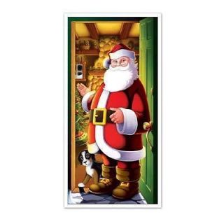 Christmas Santa Claus Holiday Door Cover Prop Decoration NEW