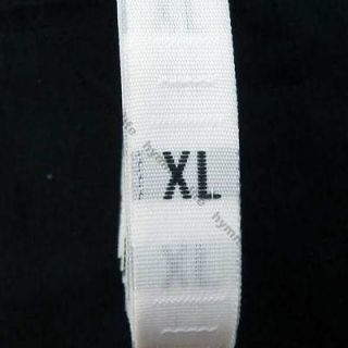   roll (500 pcs) White black word Sew on Clothing size labels Tags XL