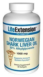 LIFE EXTENSION, NORWEGIAN SHARK LIVER OIL 1000 mg   30 Softgels