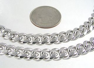 NEW PLATINUM RHODIUM OPEN CURB LINK CHAIN MENS NECKLACE 9mm 20 or 
