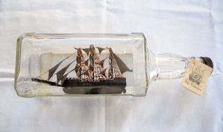   * SHIP IN A BOTTLE HAND MADE, NO KIT USED #78 ~ Black Pirate Ship