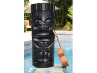 20 EASTER ISLAND Tiki Statue. Black Modern Tiki Totem. Hawaiian 