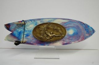 Fish Surfboard Trophy Bronze Surfer Medallion NEW Vintage Style Twin 