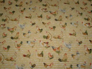 yard chickens fabric kaufman hens provence time left
