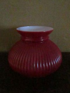   RED Cased Glass 7 Lamp Shade for Rayo/Aladdin/S​tudent Oil Lamp