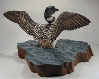 common loon original wood carving from china 