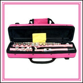 light pink closed hole flute with pink carrying case time