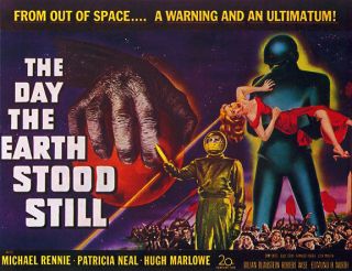 the day earth stood still huge old sci fi movie poster one day 