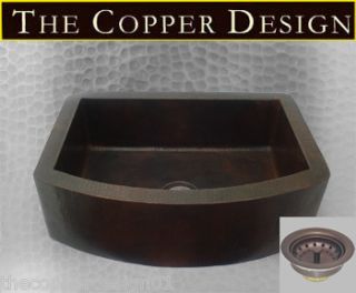 copper round apron kitchen sink 33 x22 from mexico time