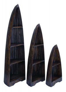 UMA Enterprises Wooden Boat Set/3 Distinctive Design 37,57,77H 