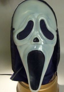   Glow in the Dark Screamer Scream Hooded Mask   Plastic Mask w hood