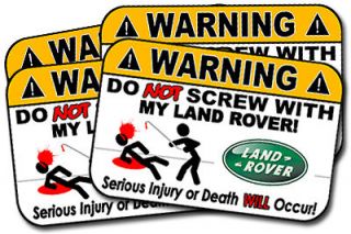 Pack Funny Land Rover Warning Sign Sticker Dont Screw With my Rover 