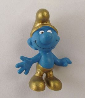 A1 Gold Smurf action figure Rare lot Schtroumpf or W.Germany