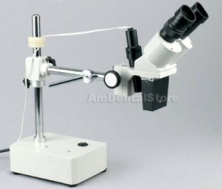 Dental Lab Stereo Microscope with Boom Stand 10x/20 BRAND NEW US 