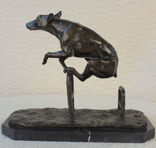Newly listed Real Bronze Metal Statue on Marble Base Greyhound Racing 
