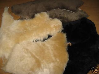 LARGE TAN Sheepskin Wool belly areas Cut your own LEATHER DYE 