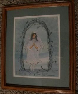 Buckley Moss~FIRST COMMUNION~Prin​t in Frame~1997~55/​1000~RARE 