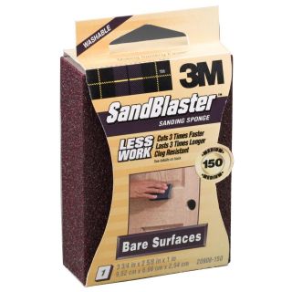 3M 20908 150 150 Grit SandBlaster Bare Surface Sanding Sponge Block
