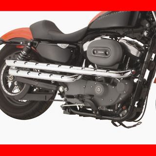 Santee Chrome Holeshot Exhaust Pipes for 2004 2012 Harley Sportster 