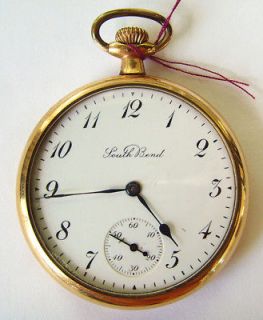 south bend panama gold filled large pocket watch time left