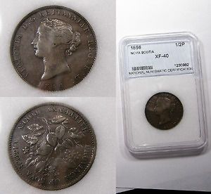 1856 nova scotia half penny xf nice cc time left