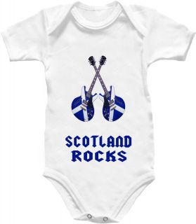 Scotland Guitar Baby Grow Shirt Flag Babygro AC/DC Fender Gibson 