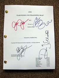 Newly listed JAG TV signed script Catherine Bell + CAST! Fair Winds