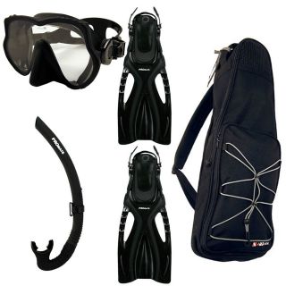 Ultimate Dive Set, Pace Fins Low Volume Mask Snorkel Dive Bag SCUBA 