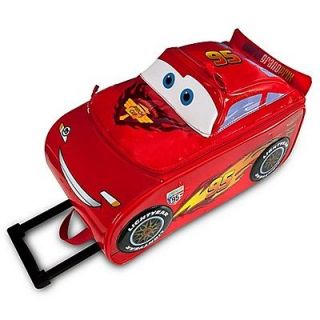 Newly listed DISNEY Cars Red Lightining Mcqueen Rolling Luggage PVC 3D 