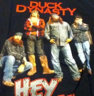 DUCK DYNASTY T SHIRT COMMANDER SI ROBERTSON FAMILY LOGO BLACK DUCK 