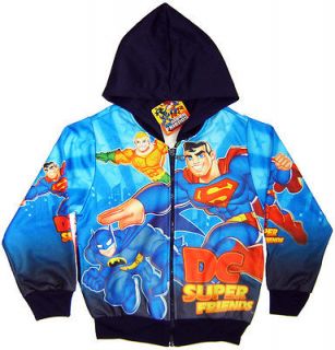 DC SUPER FRIENDS Batman Superman Jacket Coat Top Kids Boys Clothes NEW 