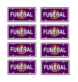 18 scale model funeral car license tag plates hearse